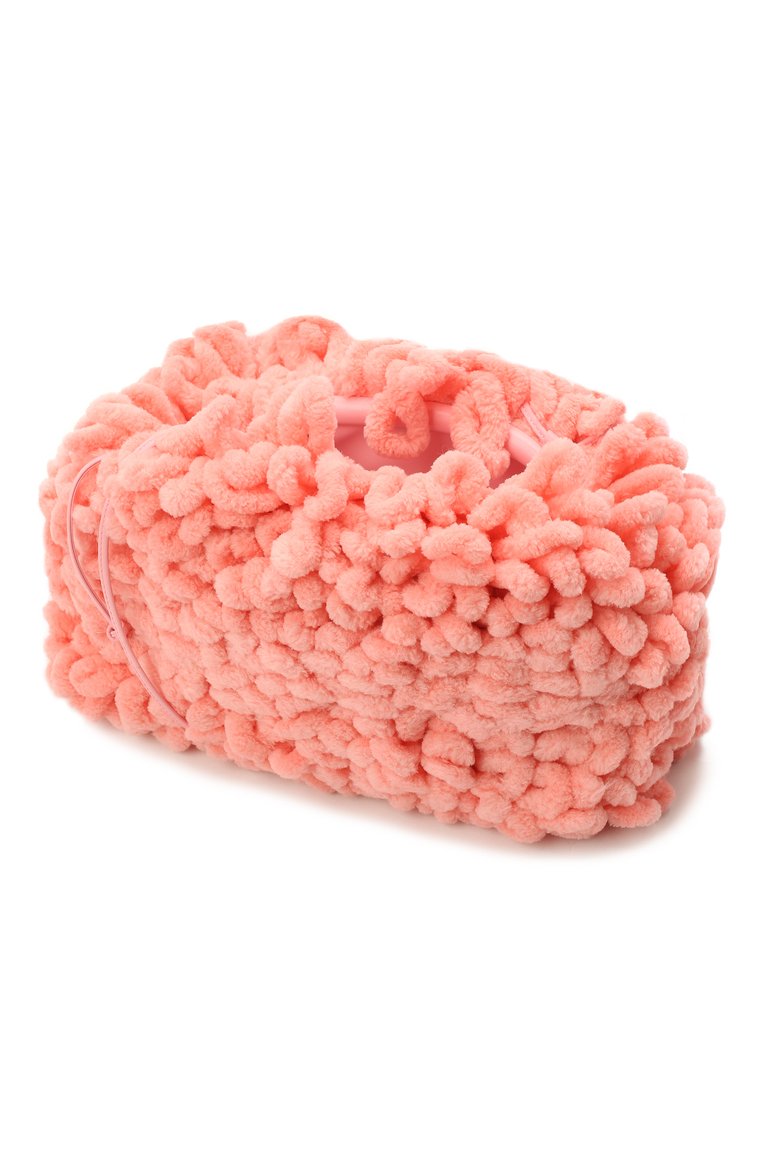 Женский клатч pouch mini BOTTEGA VENETA розового цвета, арт. 585852/V1QA1 | Фото 5 (Размер: mini; Ремень/цепочка: На ремешке; Материал: Текстиль; Женское Кросс-КТ: Клатч-клатчи; Региональные ограничения белый список (Axapta Mercury): Не проставлено)