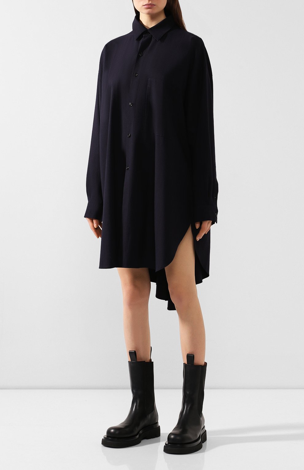 Платье из шерсти и вискозы YOHJI YAMAMOTO, арт. YC-D31-128, фото 3