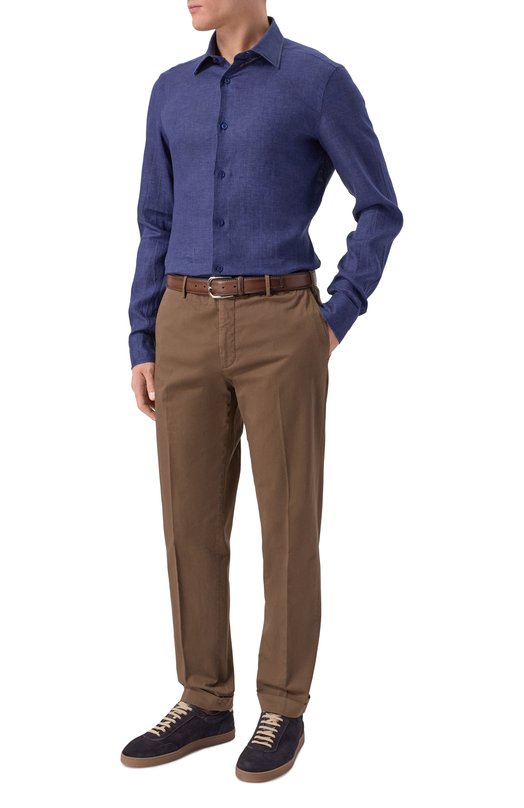 Льняная рубашка Giampaolo 608/TS44322 Синий  608/TS44322 Фото 2