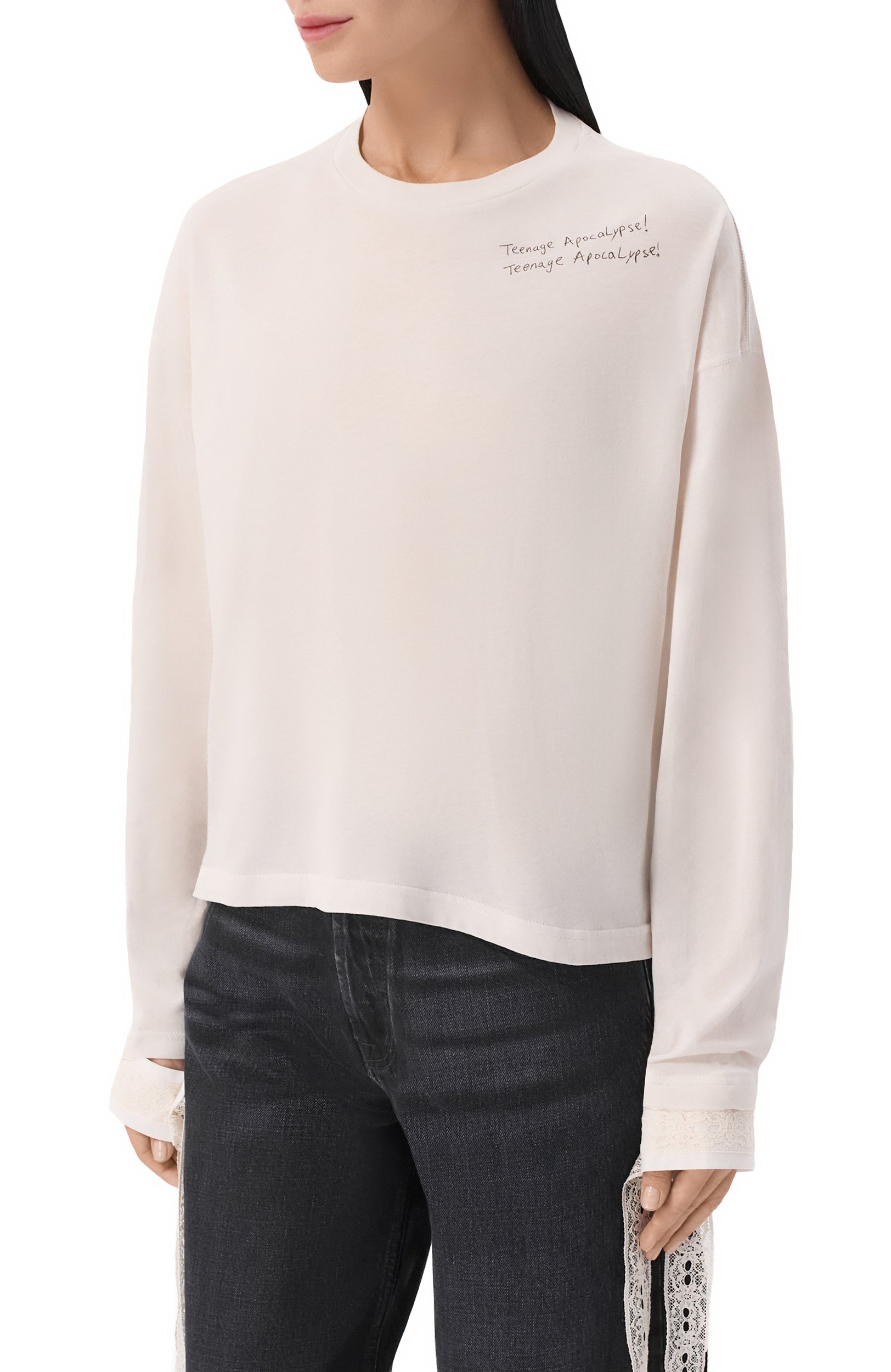 Хлопковый лонгслив ANN DEMEULEMEESTER, арт. B0014245/FA206, фото 3