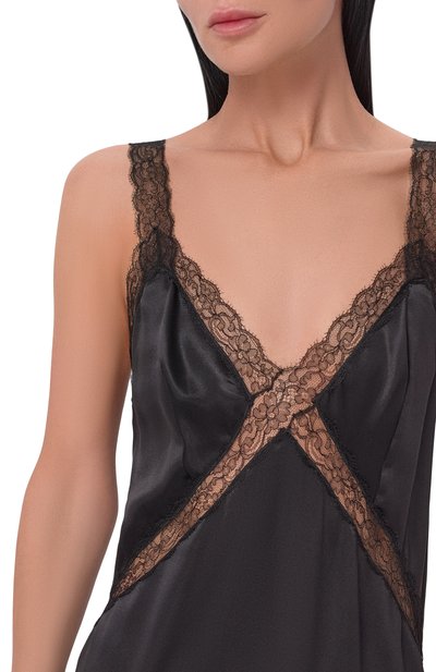 Шелковое платье DOLCE & GABBANA черного цвета по цене 323500 руб., арт. F632HT/FU1AU, фото 4 Шелковое платье DOLCE & GABBANA, арт. F632HT/FU1AU, фото 4