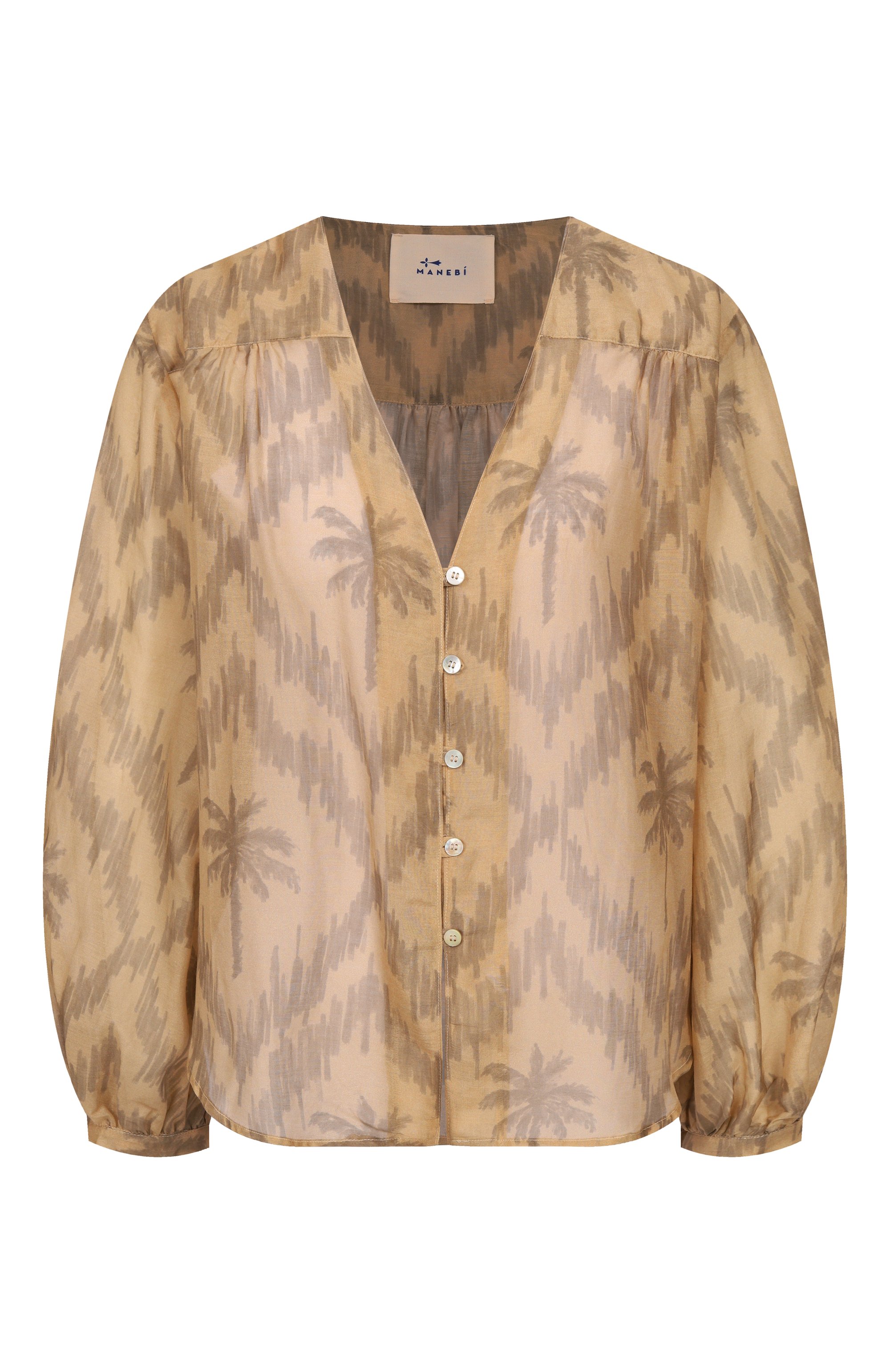 Блузка из хлопка и шелка MANEBI, арт. V73EP, фото 1