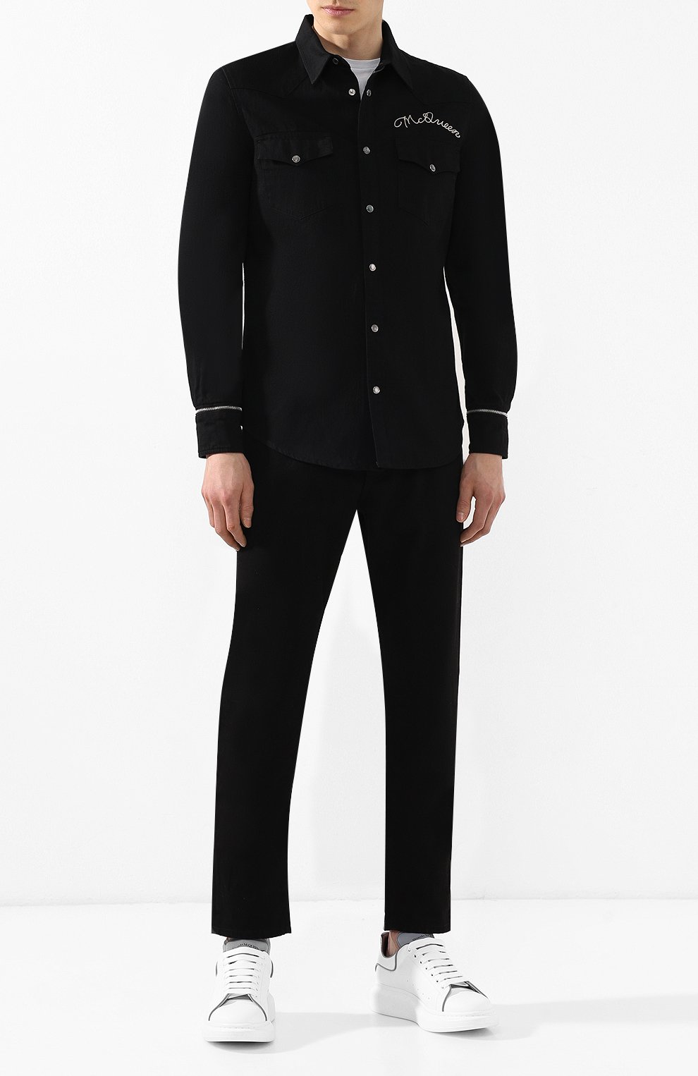 Кожаные кеды oversized ALEXANDER MCQUEEN белого цвета по цене 49200 руб., арт. 561123/WHTQK, фото 2 Кожаные кеды oversized ALEXANDER MCQUEEN, арт. 561123/WHTQK, фото 2