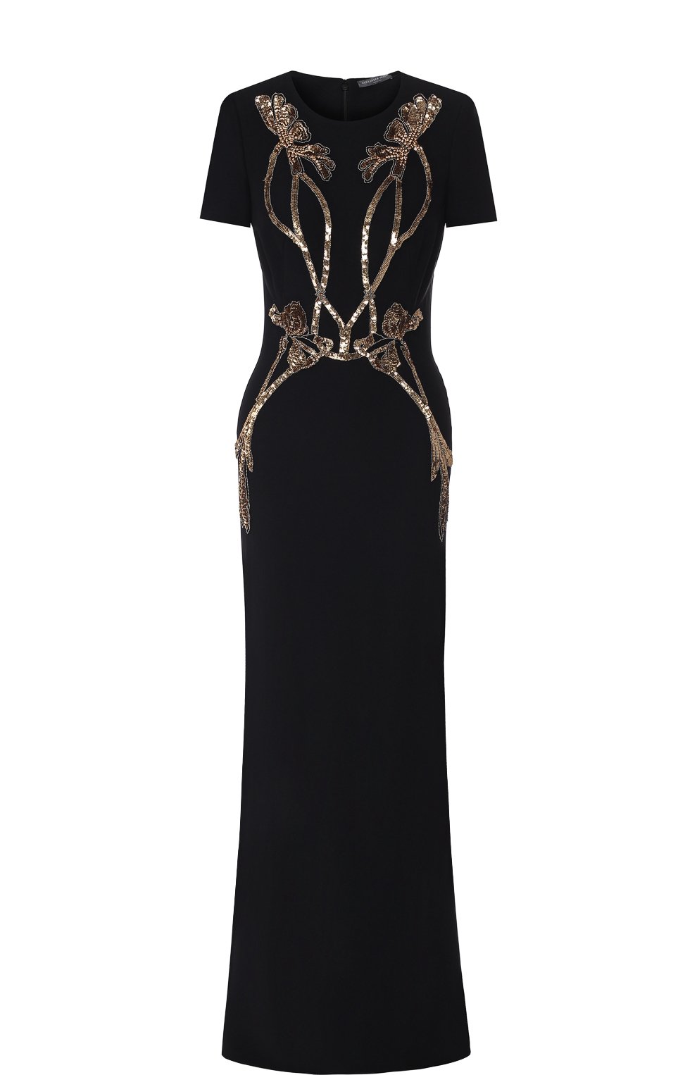 Однотонное платье-макси с декоративной отделкой ALEXANDER MCQUEEN, арт. 530901/QLE40, фото 1