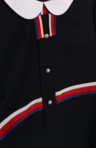 Платье из смеси шерсти и кашемира с контрастной отделкой GUCCI, арт. 477741/XBC05, фото 3