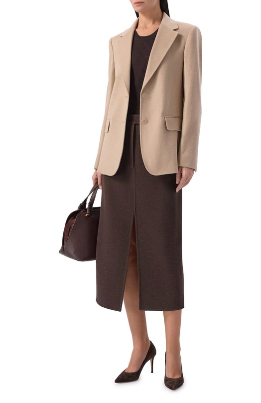 Шерстяной жакет Max Mara Studio F0LG0RE Бежевый  F0LG0RE Фото 2