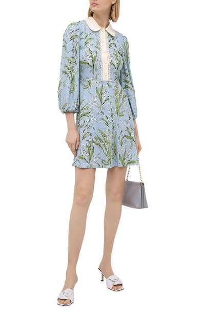 Платье из вискозы REDVALENTINO голубого цвета по цене 57800 руб., арт. VR3VAW15/5MQ, фото 2 Платье из вискозы REDVALENTINO, арт. VR3VAW15/5MQ, фото 2