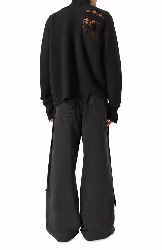 Шерстяной свитер Ann Demeulemeester B0013172/KN071 Чёрный  B0013172/KN071 Фото 4