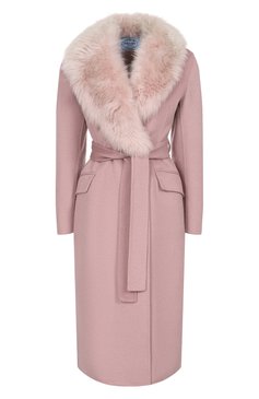 Шерстяное пальто с воротником из козы PRADA, арт. P684LP-1UUO-F01EQ-192, фото 1