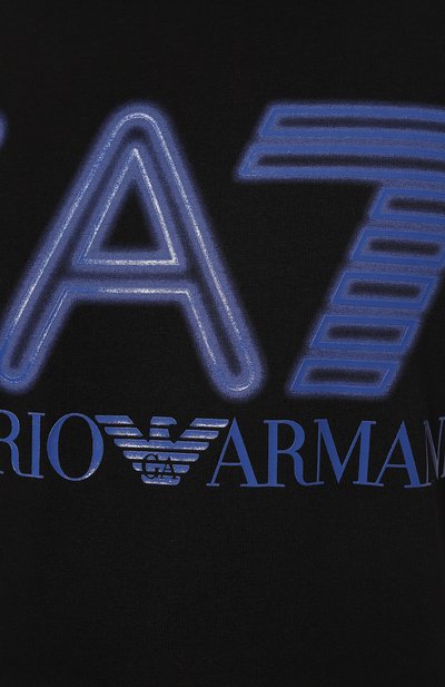 Хлопковая футболка EA7 черного цвета по цене 7410 руб., арт. 3DPT37/PJMUZ, фото 5 Хлопковая футболка EA7, арт. 3DPT37/PJMUZ, фото 5