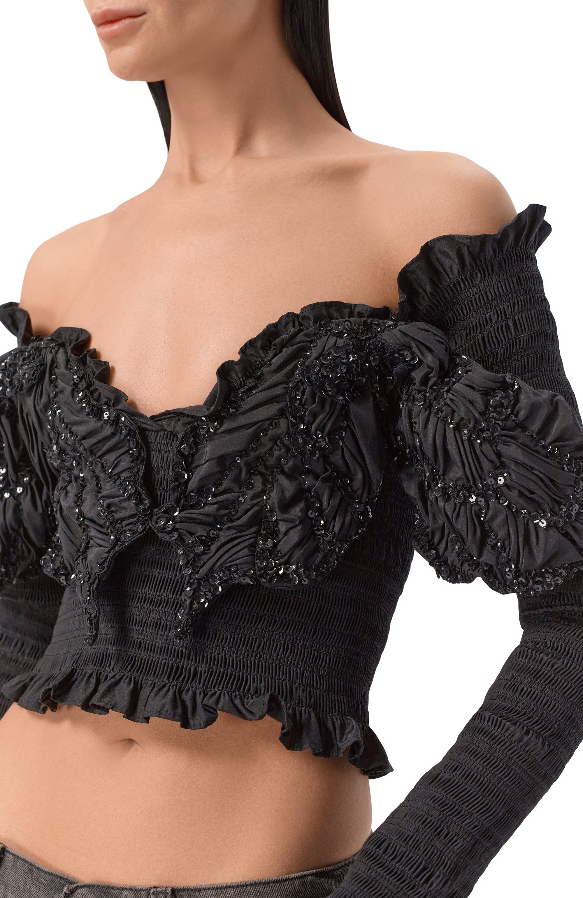 Топ с отделкой пайетками BLUMARINE, арт. 4C244A, фото 5