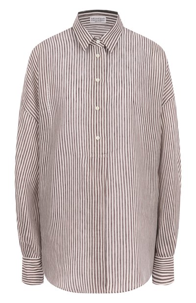 Женская рубашка изо льна и шелка BRUNELLO CUCINELLI, арт. MH756NL405