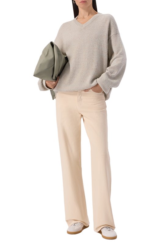 Свитер из хлопка и шерсти Maison Margiela S50HN0019/M13152 Кремовый  S50HN0019/M13152 Фото 2