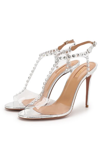 Прозрачные босоножки shine AQUAZZURA серебряного цвета по цене 59950 руб., арт. SHNHIGS0-SPP-CCC, фото 1 Прозрачные босоножки shine AQUAZZURA, арт. SHNHIGS0-SPP-CCC, фото 1