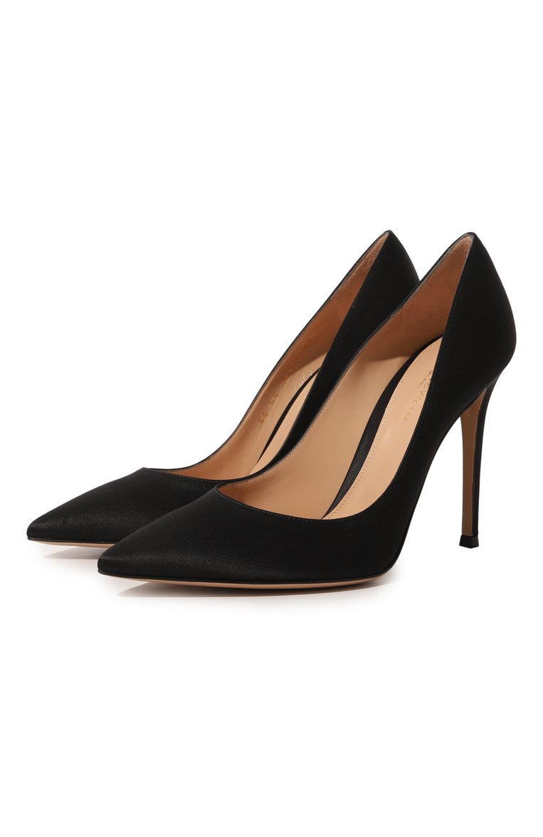 Женские атласные туфли gianvito 105 на шпильке GIANVITO ROSSI черного цвета, арт. G28470.15RIC.RASNER0 | Фото 1 (Каблук высота: Высокий; Материал внутренний: Натуральная кожа; Материал внешний: Текстиль; Подошва: Плоская; Каблук тип: Шпилька; Автоматизация Diginetica: Не назначено)