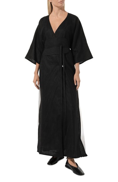 Платье изо льна и хлопка MIDGARD PARIS черного цвета по цене 67000 руб., арт. B4901, фото 3 Платье изо льна и хлопка MIDGARD PARIS, арт. B4901, фото 3