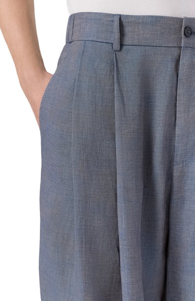 Льняные брюки GIORGIO ARMANI голубого цвета по цене 170500 руб., арт. GM004077/TE23125, фото 5 Льняные брюки GIORGIO ARMANI, арт. GM004077/TE23125, фото 5