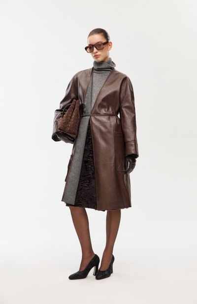 Кожаные перчатки CHLOÉ, арт. CHC24WG020LBR, фото 4