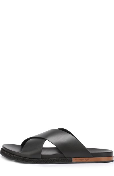 Кожаные шлепанцы с широкими ремешками ZEGNA, арт. A2781XCAL, фото 2