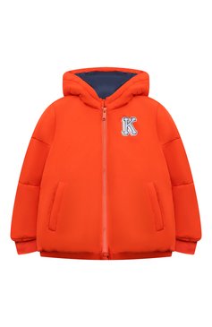 Детского утепленная куртка KENZO оранжевого цвета, арт. K26101/3Y-5Y | Фото 1 (Рукава: Длинные; Кросс-КТ: Утепленный, Демисезон; Материал внешний: Синтетический материал; Материал сплав�а: Проставлено; Материал подклада: Синтетический материал; Драгоценные камни: Проставлено)