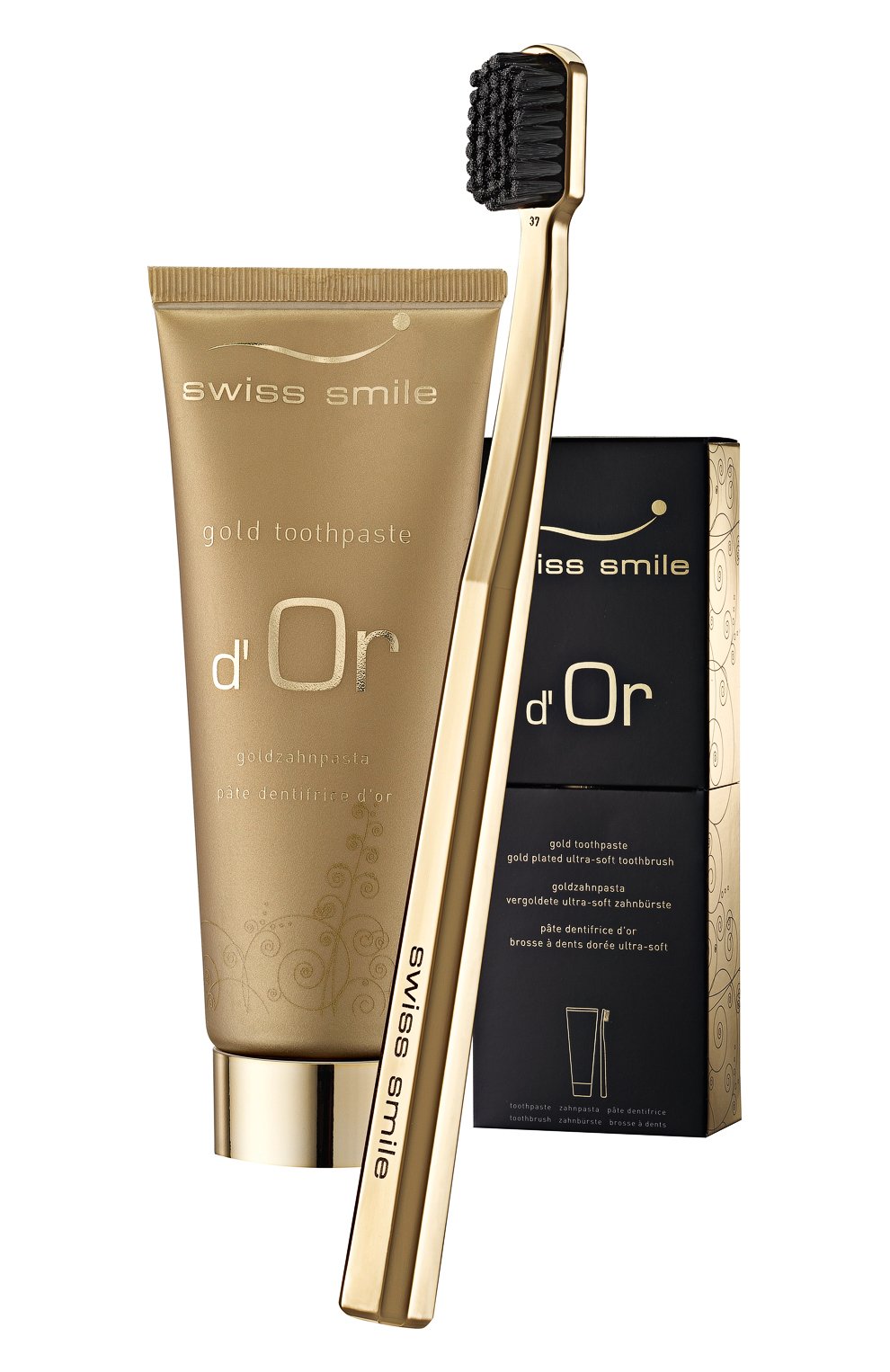 Набор: гелеобразная зубная паста d’or + ультра-мягкая зубная щетка SWISS SMILE, арт. 7640131976107, фото 1