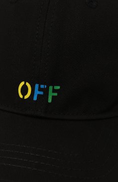 Детская хлопковая бейсболка OFF-WHITE черного цвета, арт. 0BLB002S24FAB001 | Фото 3 (Материал: Текстиль, Хлопок; Материал сплава: Проставлено; Нос: Не проставлено)