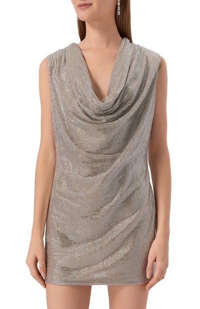 Платье с отделкой стразами GIUSEPPE DI MORABITO, арт. 05FWDR488FC 05212, фото 3