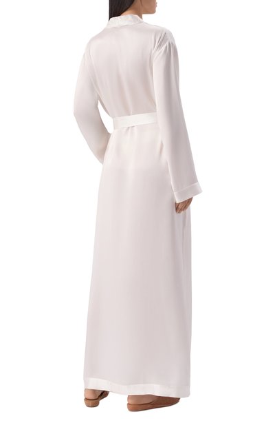 Шелковый халат LIVY белого цвета по цене 95360 руб., арт. 655266108, фото 4 Шелковый халат LIVY, арт. 655266108, фото 4