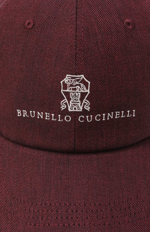 Бейсболка изо льна и шерсти Brunello Cucinelli MZ4089850 Бордовый  MZ4089850 Фото 3