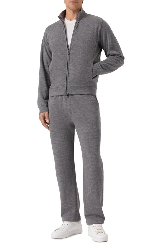 Толстовка из шерсти и хлопка Corneliani 26G566-2625016 Серый  26G566-2625016 Фото 2