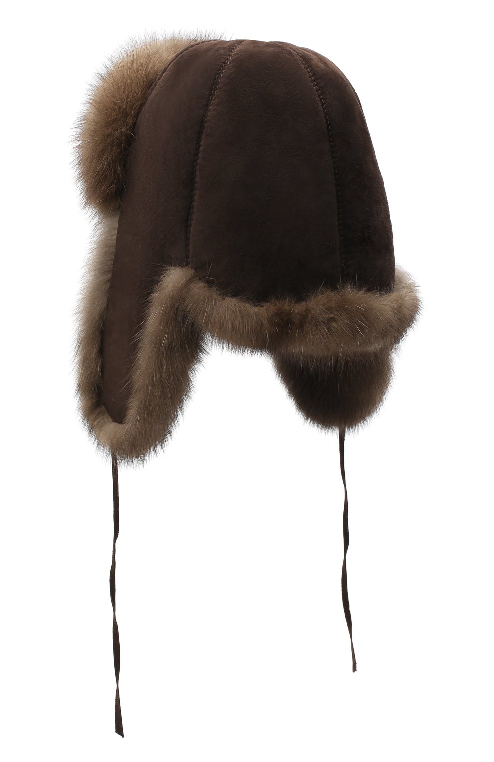 Шапка-ушанка с отделкой из меха соболя FURLAND коричневого цвета по цене 168000 руб., арт. 0106203210054100007, фото 2 Шапка-ушанка с отделкой из меха соболя FURLAND, арт. 0106203210054100007, фото 2
