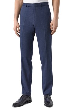 Мужские шерстяные брюки ZEGNA темно-синего цвета, арт. 75TB12/844F01A8 | Фото 3 (Материал внешний: Шерсть; Драгоценные камни: Проставлено; Длина (брюки, джинсы): Стандартные; Материал сплава: Проставлено; Стили: Классический; Случай: Формальный)