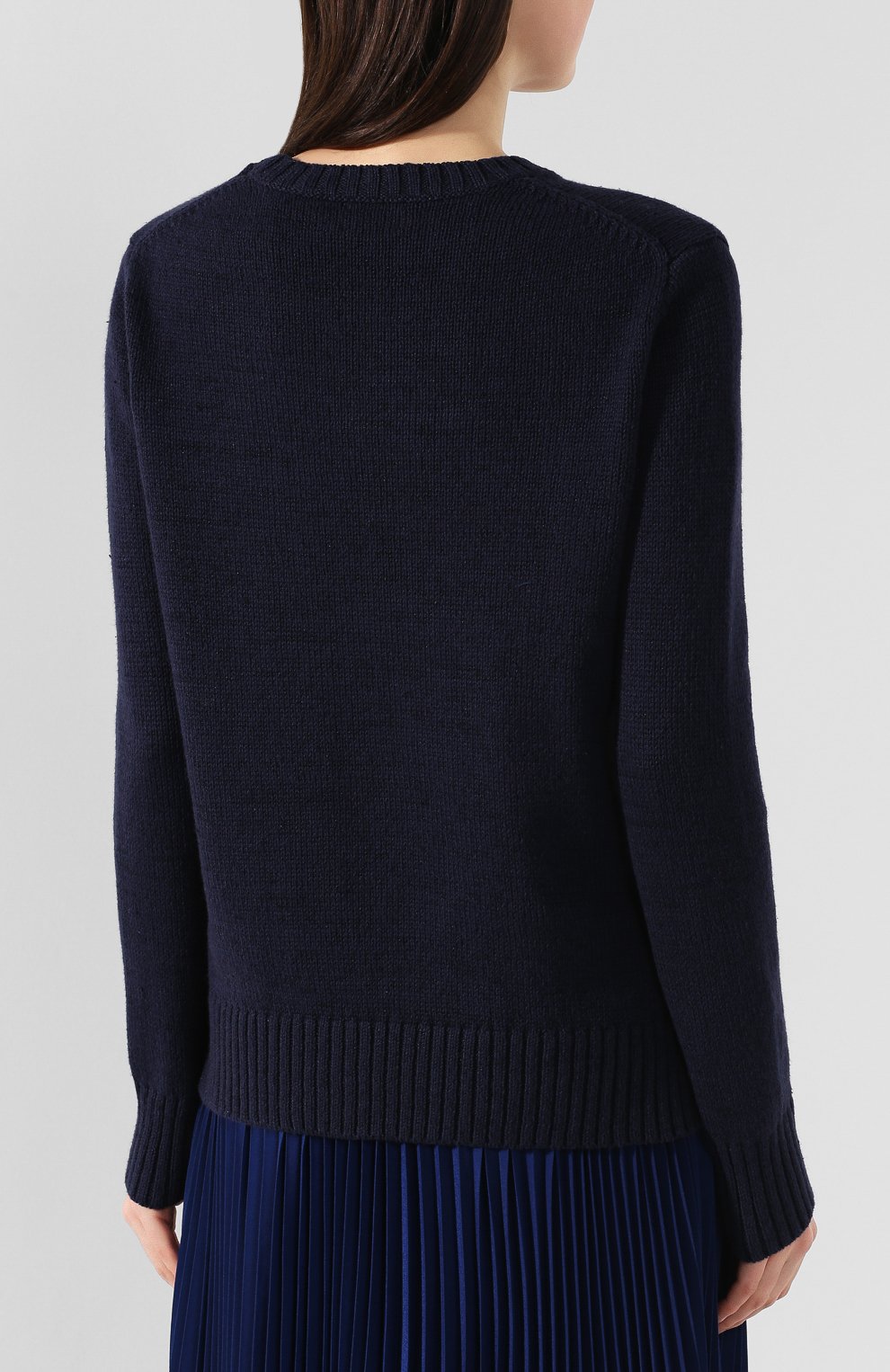 Свитер из смеси хлопка и льна POLO RALPH LAUREN темно-синего цвета по цене 26150 руб., арт. 211698558, фото 4 Свитер из смеси хлопка и льна POLO RALPH LAUREN, арт. 211698558, фото 4