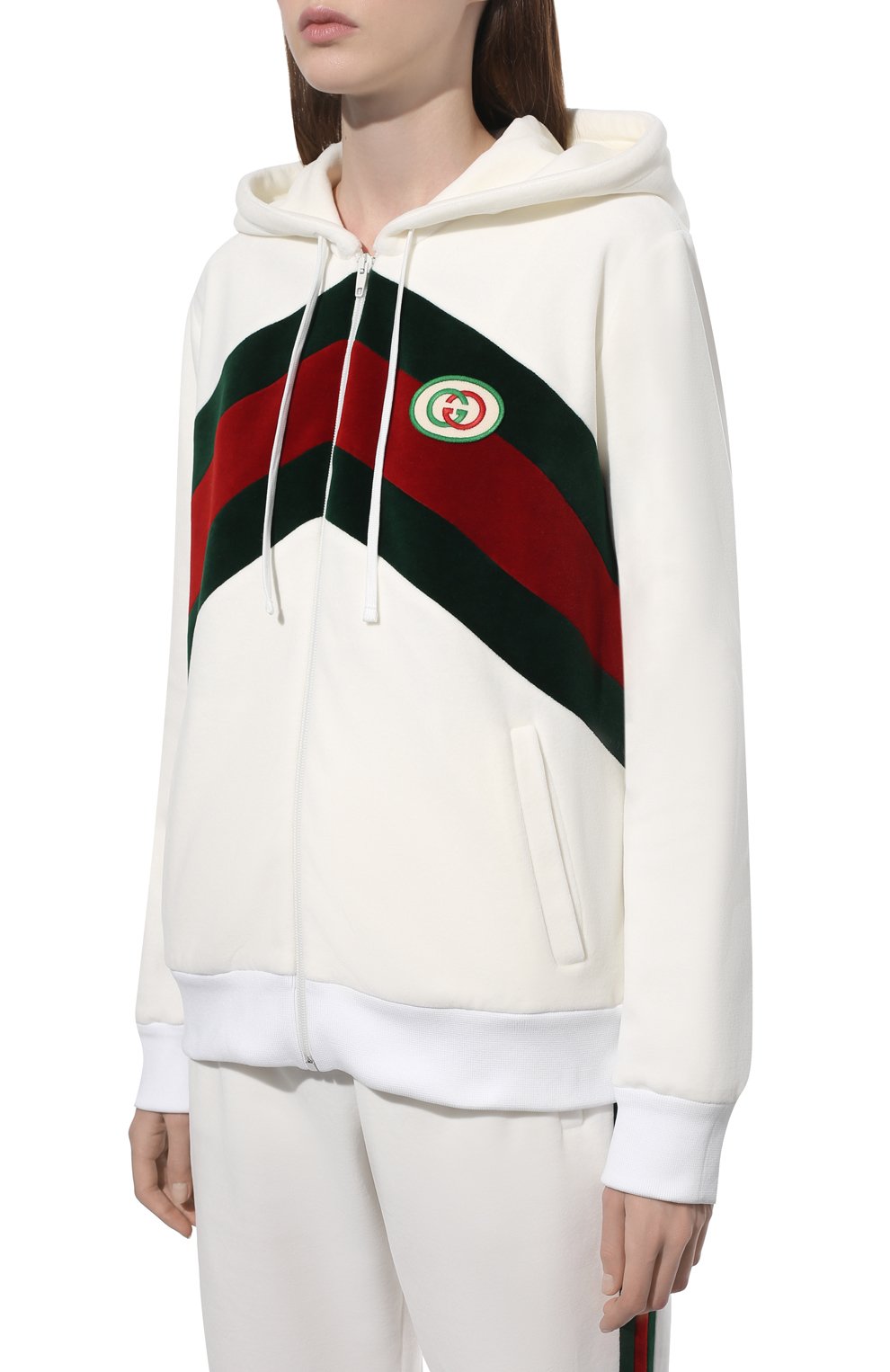 Хлопковый кардиган GUCCI кремового цвета по цене 201600 руб., арт. 678640/XJDYG, фото 3 Хлопковый кардиган GUCCI, арт. 678640/XJDYG, фото 3
