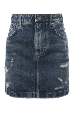 Женская джинсовая юбка DOLCE & GABBANA синего цвета, арт. F4CPKD/G8KR1 | Фото 1 (Материал сплава: Проставлено; Длина Ж (юбки, платья, шорты): Мини; Драгоценные камни: Проставлено; Материал внешний: Хлопок, Деним; Кросс-КТ: Деним, костюм; Стили: Гранж)