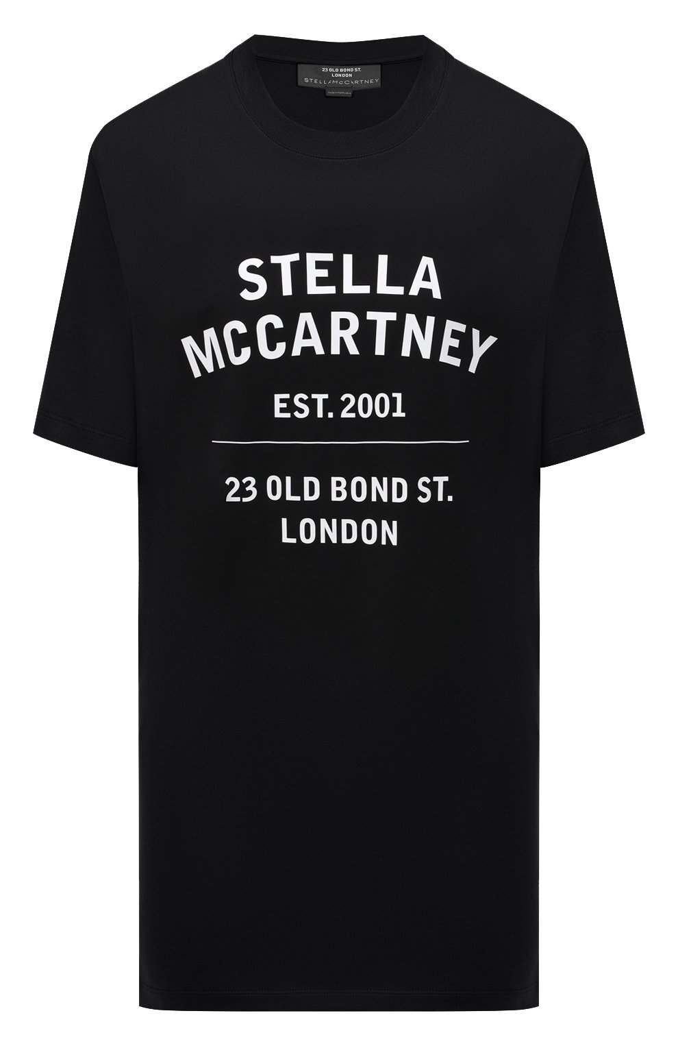 Хлопковая футболка STELLA MCCARTNEY черного цвета по цене 24450 руб., арт. 601849/SMP86, фото 1 Хлопковая футболка STELLA MCCARTNEY, арт. 601849/SMP86, фото 1