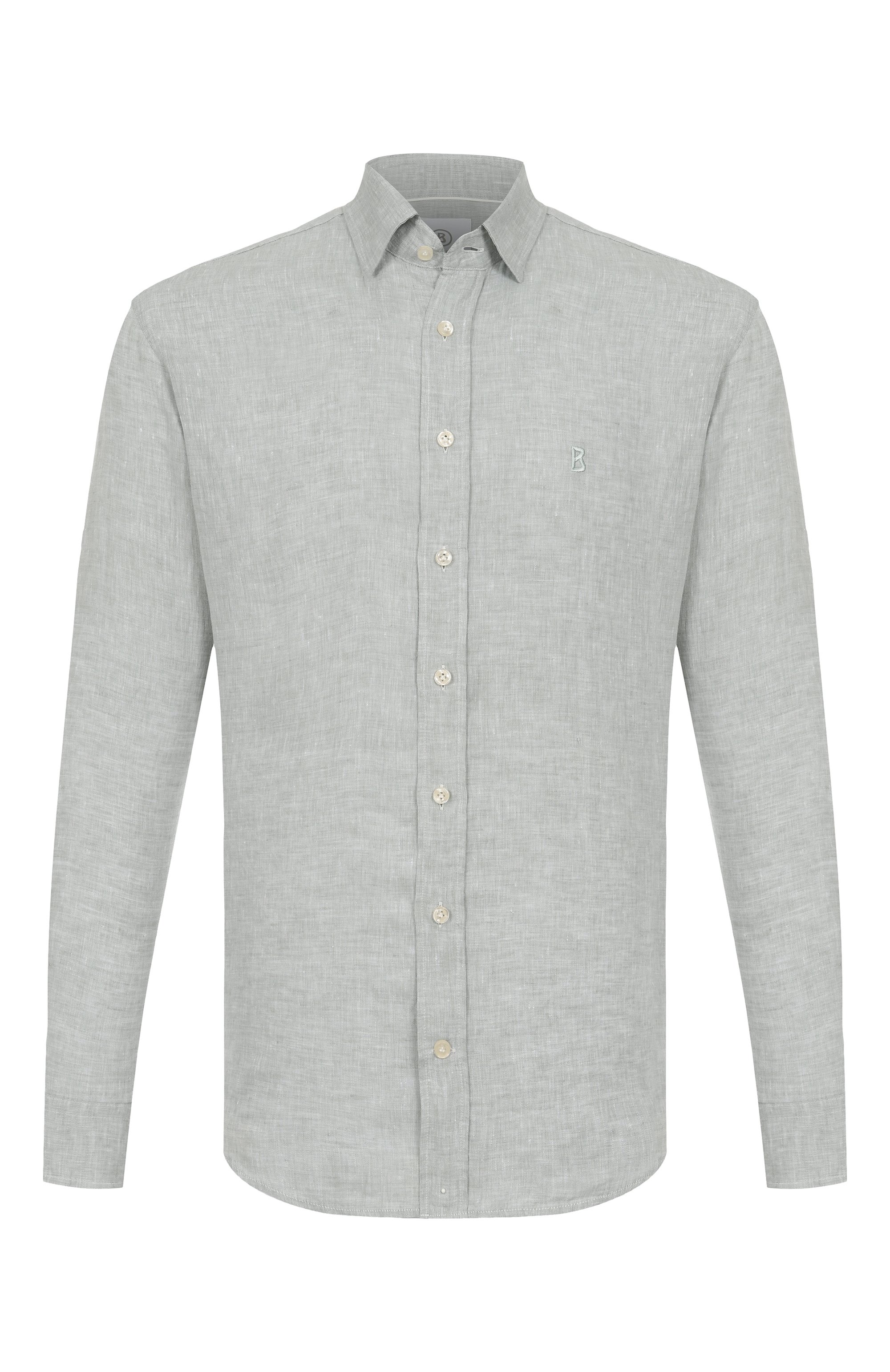 Льняная рубашка BOGNER светло-зеленого цвета по цене 24900 руб., арт. 58842973, фото 1 Льняная рубашка BOGNER, арт. 58842973, фото 1