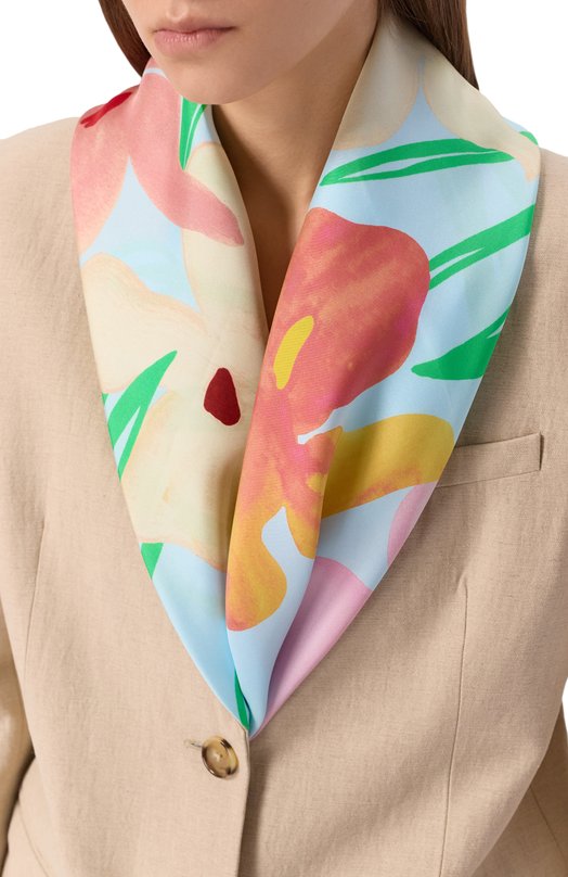 Шелковый платок Giverny Petitjean Paris 16С21 Голубой  16С21 Фото 2