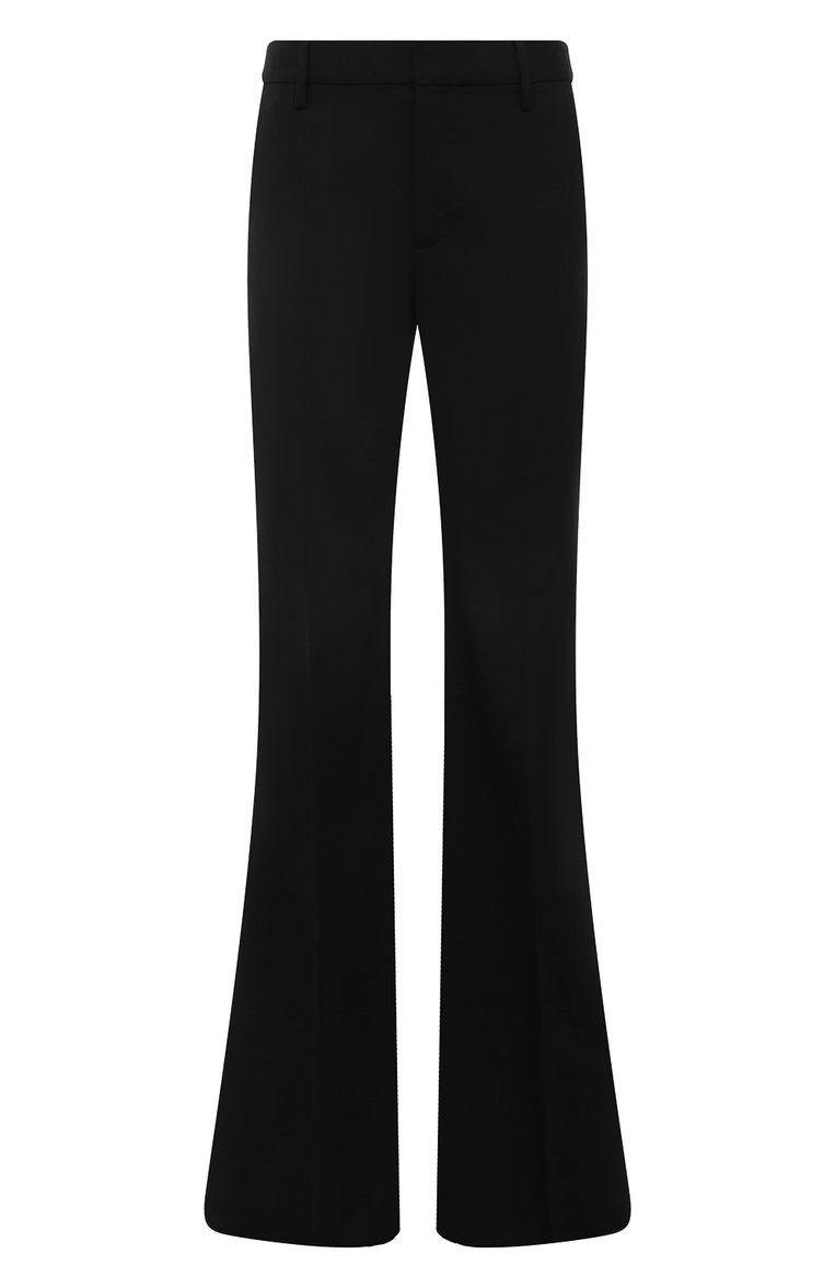 Женские брюки DSQUARED2 черного цвета, арт. S75KB0314/S54411 | Фото 1 (Материал внешний: Шерсть, Синтетический материал; Силуэт Ж (брюки и джинсы): Расклешенные; Женское Кросс-КТ: Брюки-одежда; Стили: Кэжуэл; Длина (брюки, джинсы): Стандартные; Автоматизация ТО: Проставлено; Автоматизация состава: Проставлено)