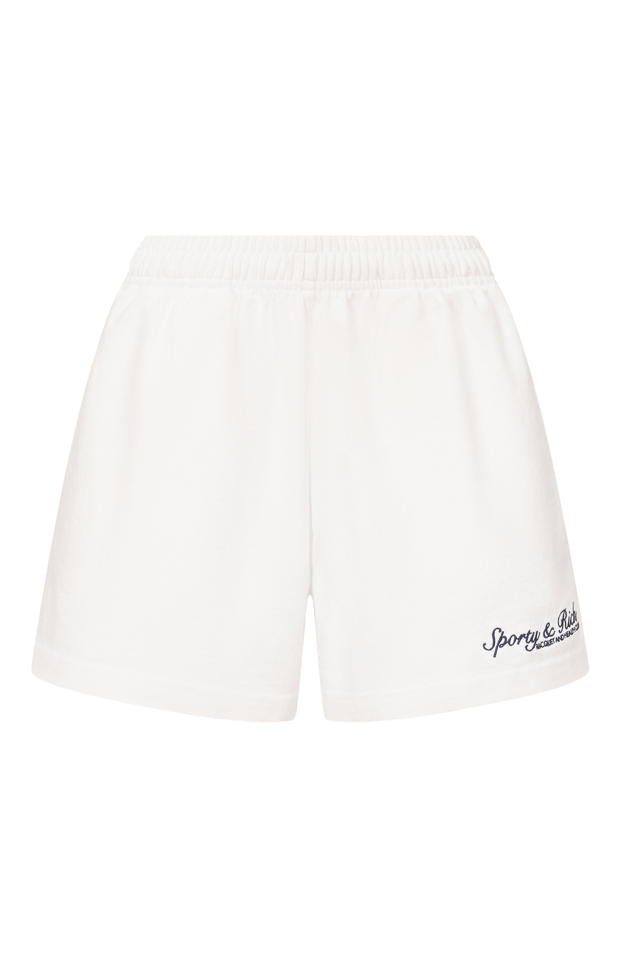 Хлопковые шорты SPORTY AND RICH белого цвета по цене 17150 руб., арт. SH03775325WH01, фото 1 Хлопковые шорты SPORTY AND RICH, арт. SH03775325WH01, фото 1