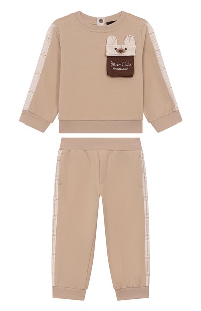 Хлопковый комплект из толстовки и брюк MONNALISA, арт. 28F500