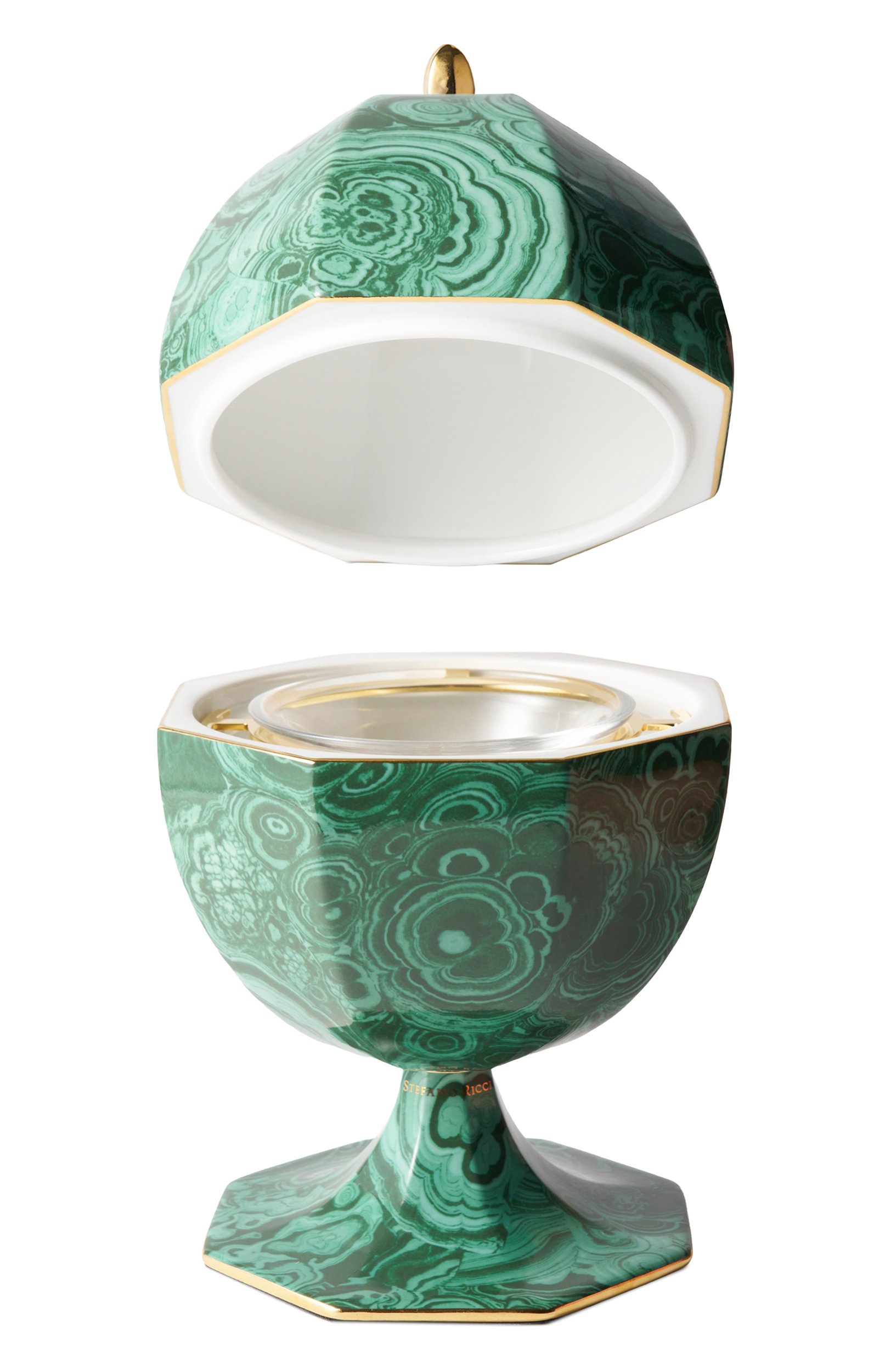 Икорница malachite STEFANO RICCI зеленого цвета по цене 336500 руб., арт. 0AEGG2/MLCH02/C. 6037, фото 2 Икорница malachite STEFANO RICCI, арт. 0AEGG2/MLCH02/C. 6037, фото 2