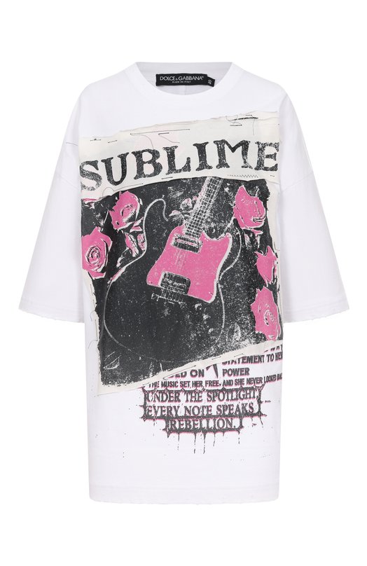 Хлопковая футболка Dolce & Gabbana F8V94T/GDDIC Белый F8V94T/GDDIC