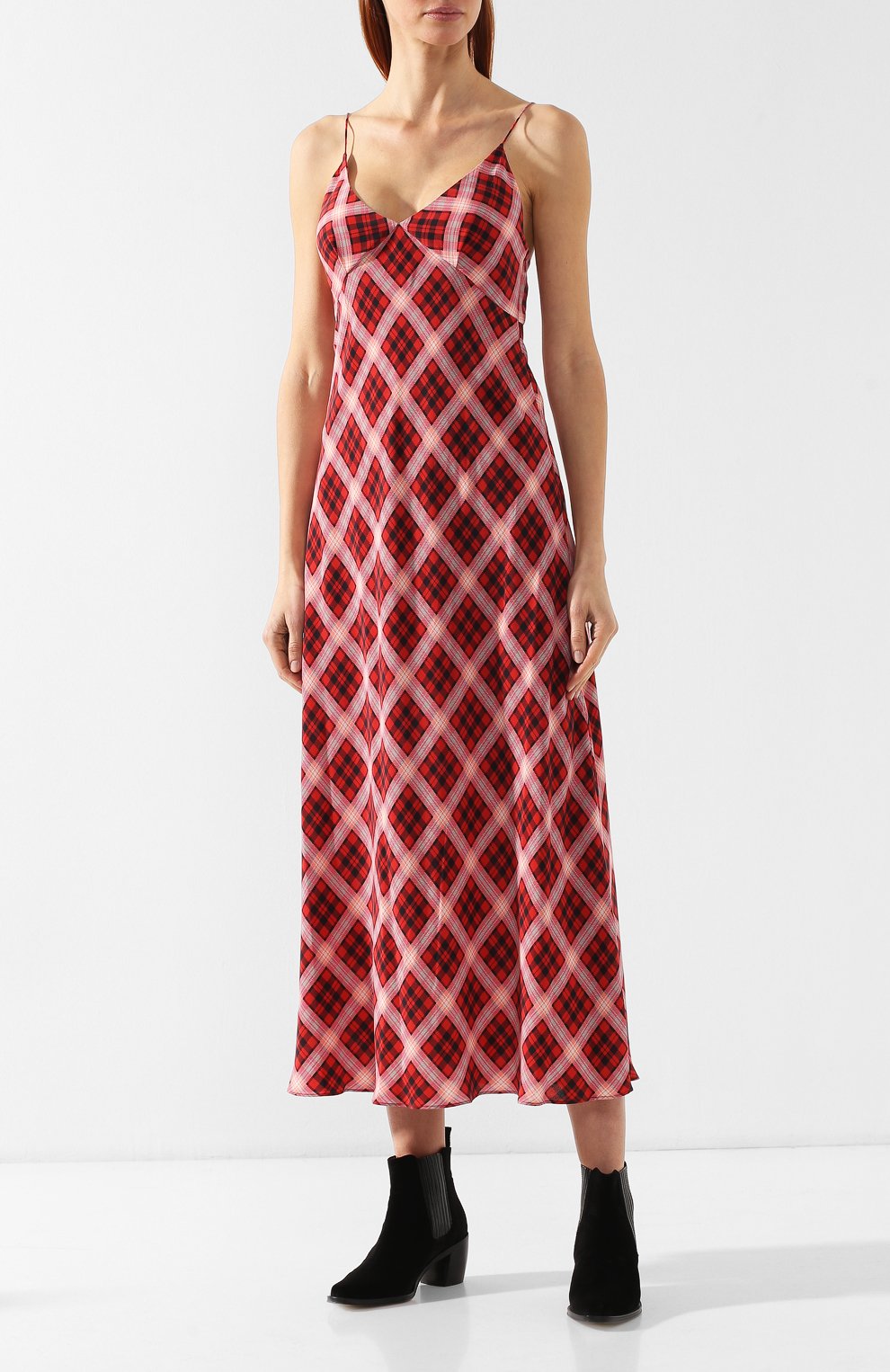 Шелковое платье MARC JACOBS (THE) красного цвета по цене 47150 руб., арт. M4007788, фото 3 Шелковое платье MARC JACOBS (THE), арт. M4007788, фото 3