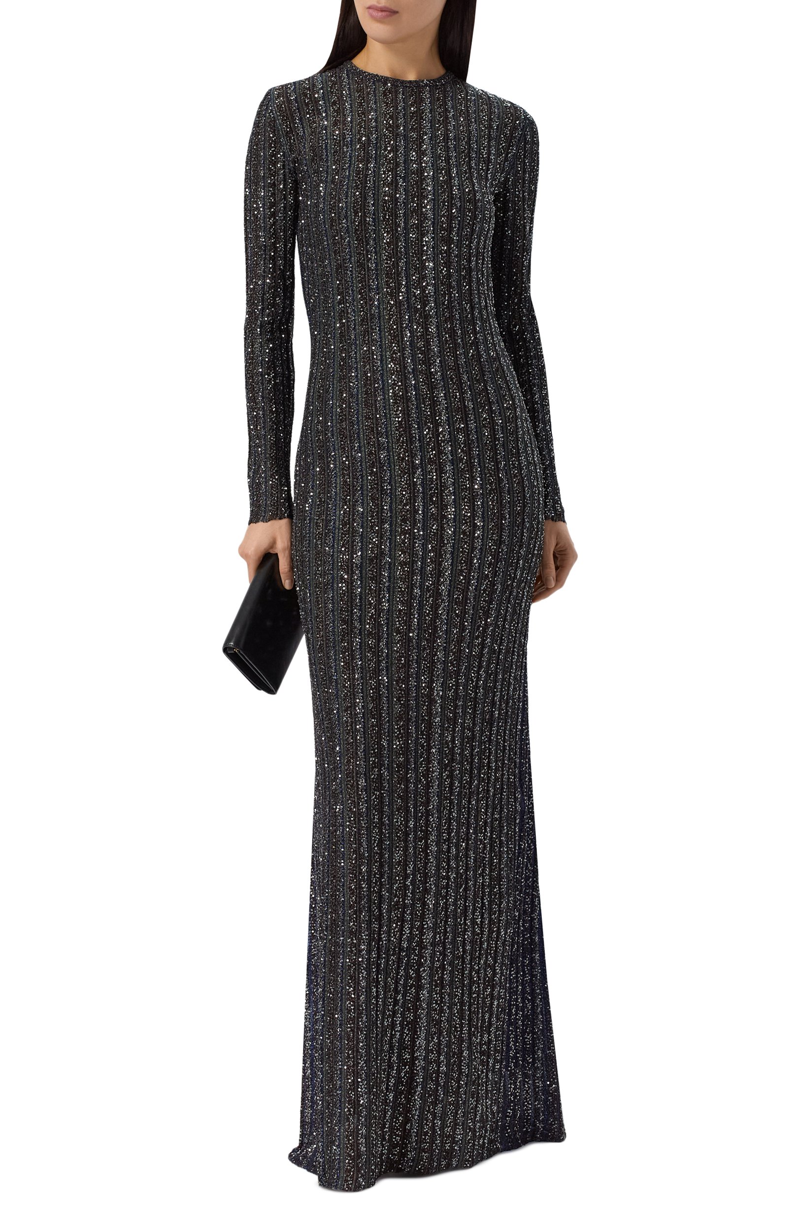 Платье с отделкой пайетками MISSONI серого цвета по цене 357500 руб., арт. DS26WG0S/BK01KR, фото 2 Платье с отделкой пайетками MISSONI, арт. DS26WG0S/BK01KR, фото 2