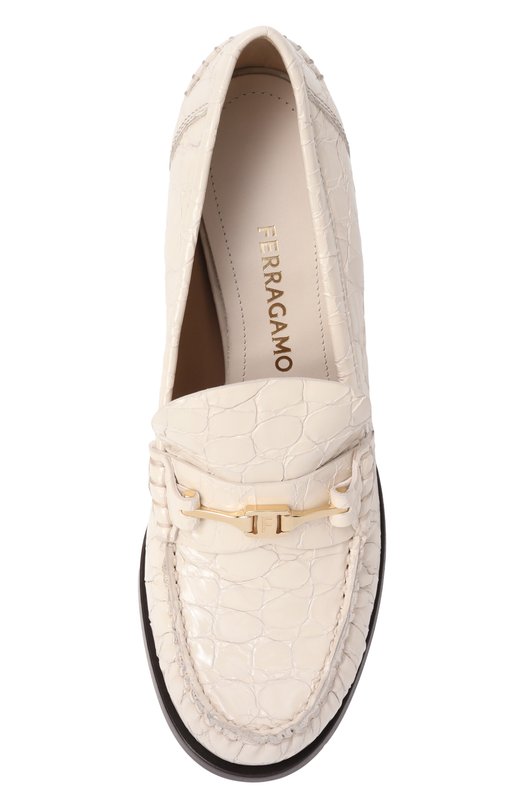 Кожаные туфли Ferragamo 01K348/784 Кремовый  01K348/784 Фото 6