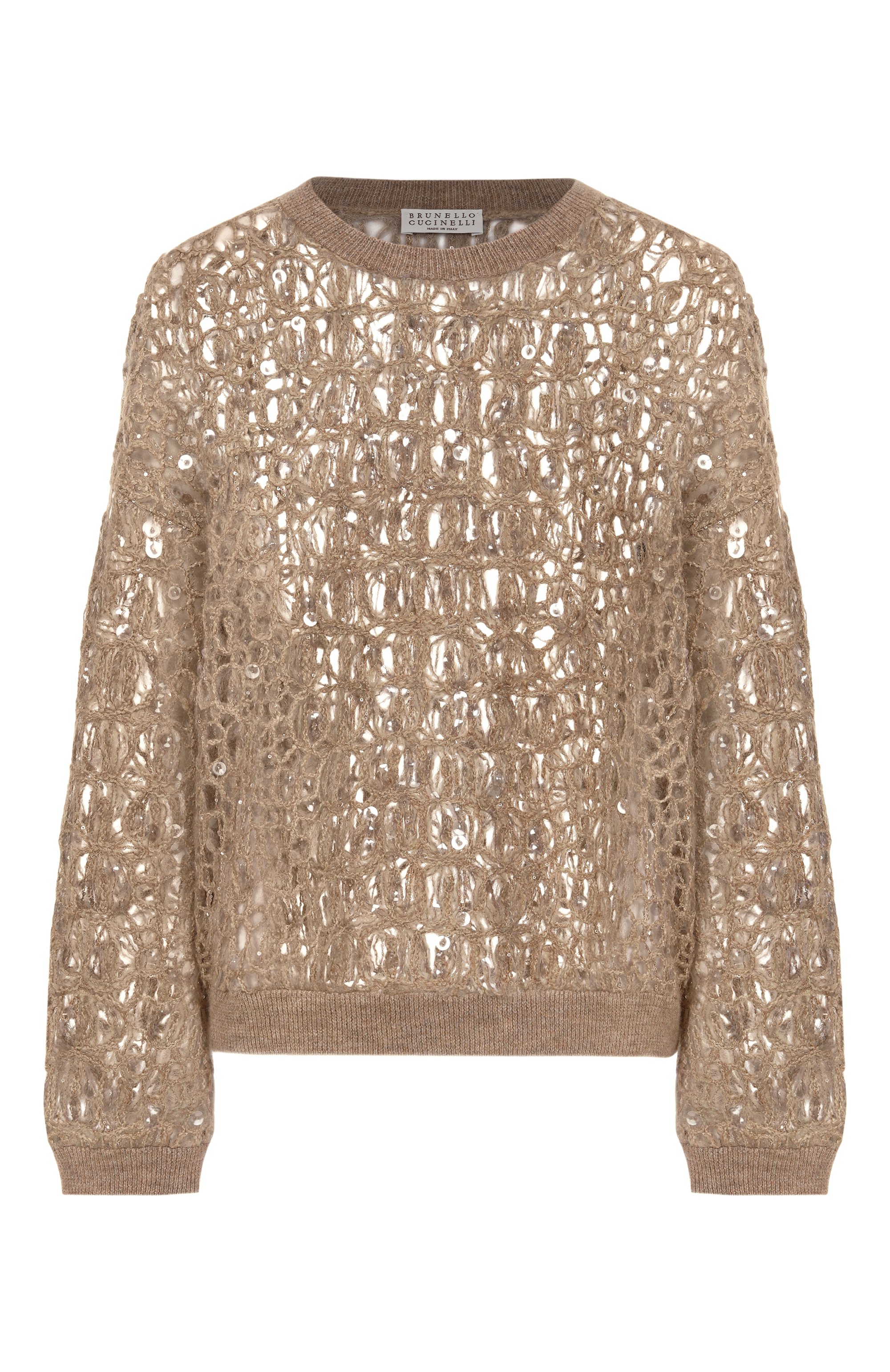 Свитер с отделкой пайетками BRUNELLO CUCINELLI, арт. MRCR18900P, фото 1