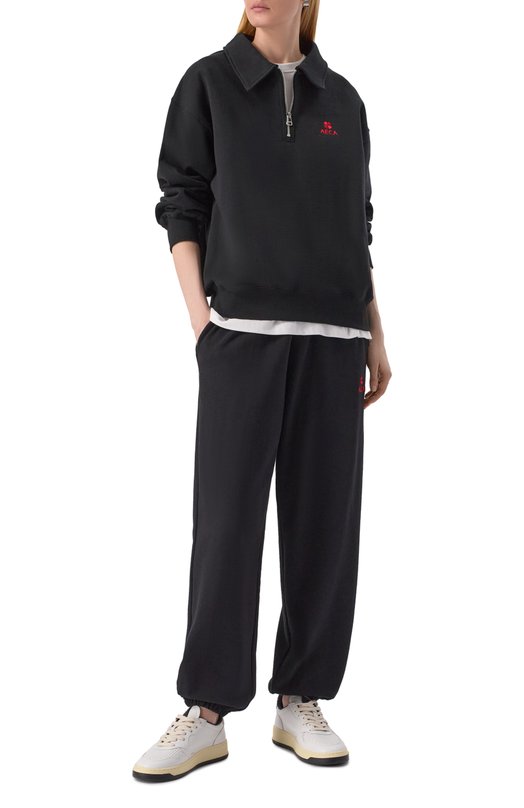 Хлопковый свитшот AECA WHITE AWCMFWBDTSSSO002C0.BLACK (M) Чёрный  AWCMFWBDTSSSO002C0.BLACK (M) Фото 2