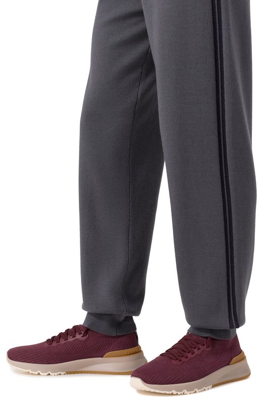Текстильные кроссовки Brunello Cucinelli MZUPMB0252 Бордовый  MZUPMB0252 Фото 3