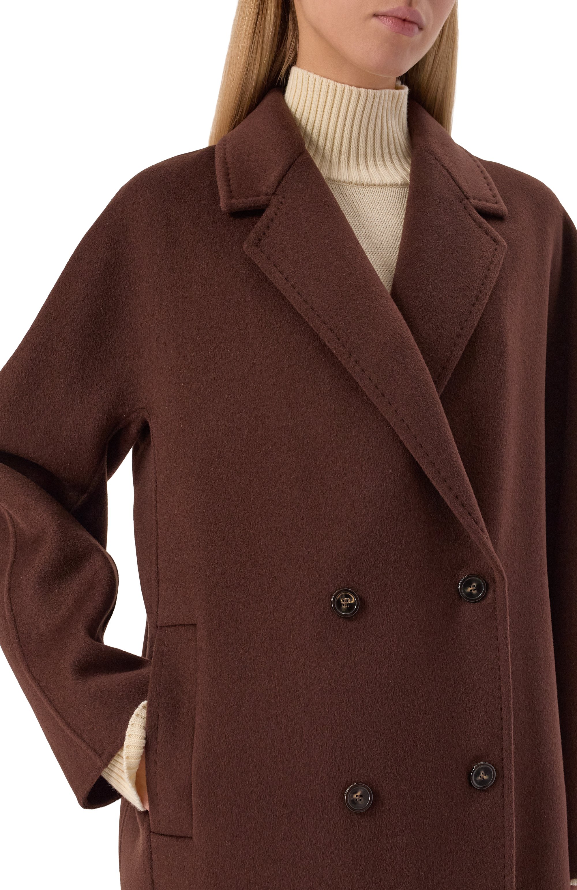 Пальто из шерсти и кашемира 12 STOREEZ коричневого цвета по цене 65000 руб., арт. 133527, фото 5 Пальто из шерсти и кашемира 12 STOREEZ, арт. 133527, фото 5